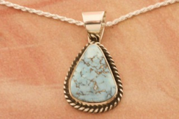Genuine Golden Hill Turquoise Sterling Silver Navajo Pendant